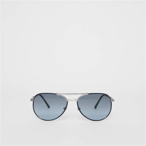 burberry navy patent pilot sunglasses|Pilot Sunglasses in Navy .